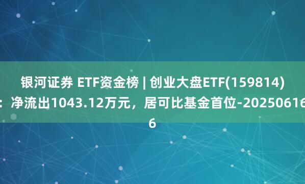 银河证券 ETF资金榜 | 创业大盘ETF(159814)：净流出1043.12万元，居可比基金首位-20250616