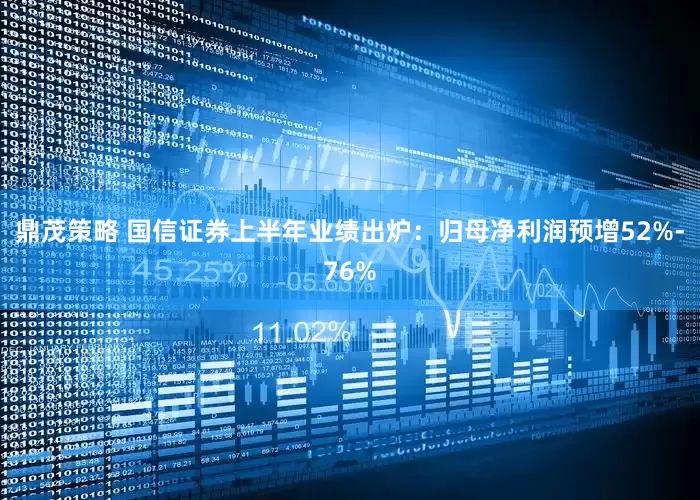 鼎茂策略 国信证券上半年业绩出炉：归母净利润预增52%-76%