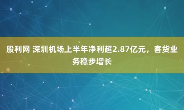 股利网 深圳机场上半年净利超2.87亿元，客货业务稳步增长
