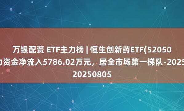 万银配资 ETF主力榜 | 恒生创新药ETF(520500)主力资金净流入5786.02万元，居全市场第一梯队-20250805